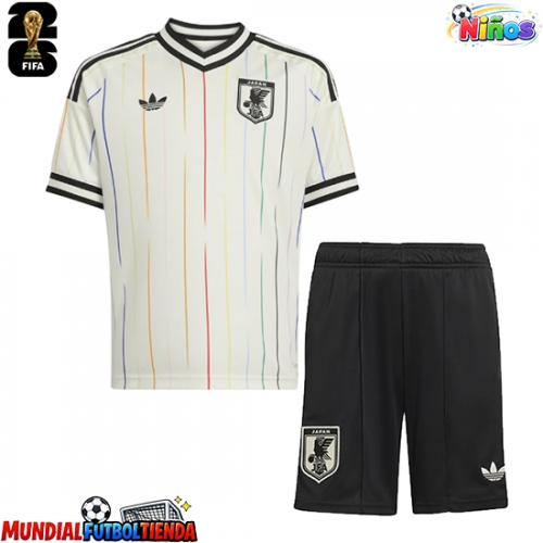 Camiseta Japón Segunda Equipación Replica Mundial 2026 para niños mangas cortas (+ Pantalones cortos)